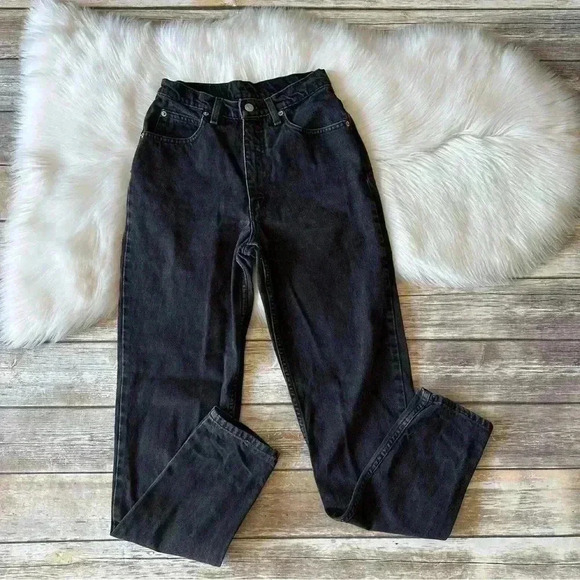 Vintage Anne Klein High Waisted Mom Jeans Black Sz 25 - Picture 4 of 10